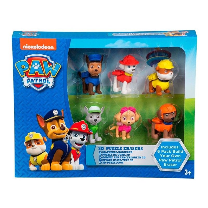 honor precoz violación Pack 6 figuras puzzle borrador de Paw Patrol (Patrulla Canina) - Kilumio