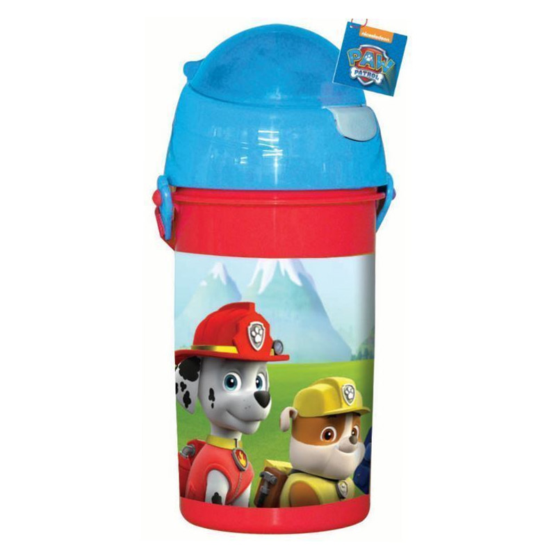 Bottiglia Riutilizzabile Per Bambini Paw Patrol - 450 Ml, Con Cannuccia E Chiusura Sicura, Senza BPA