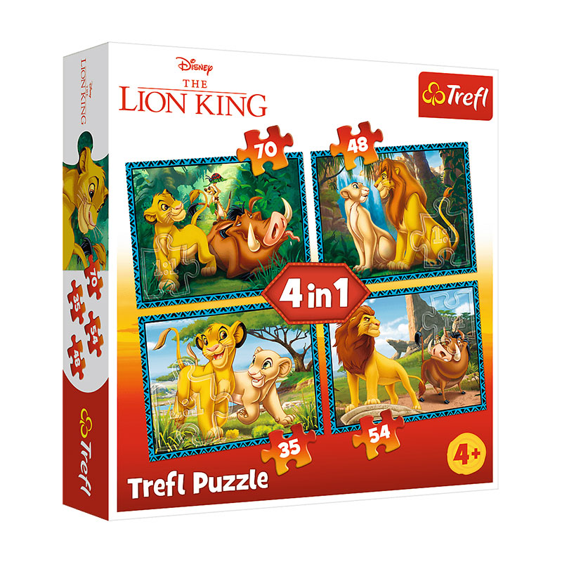 Puzzles 4 en 1 El Rey Le n 35 48 54 70pzs Kilumio