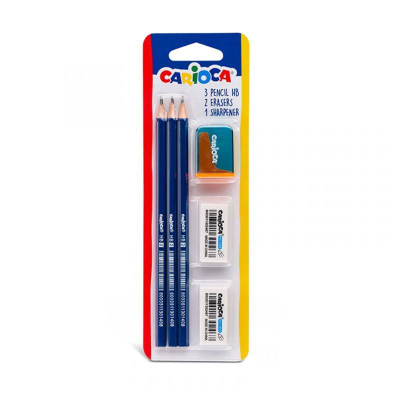 Set de 4 lápices c/goma HB2 Carioca - Kilumio