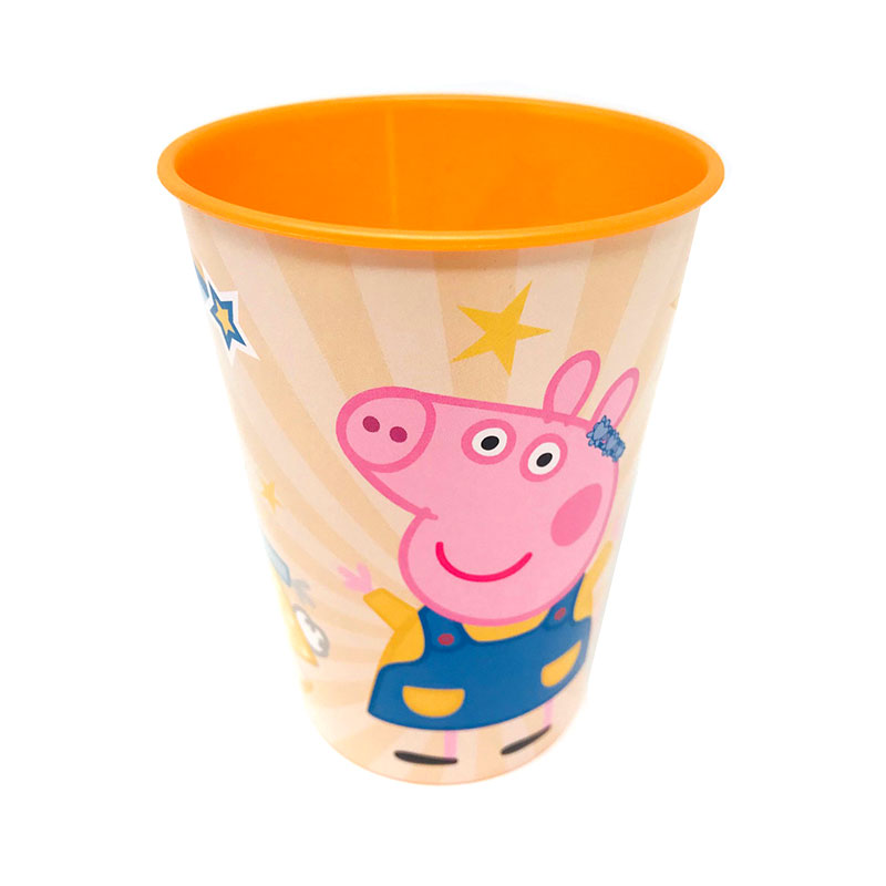 4 Vasos Infantiles de 260 ml Regalo Ideal a Elegir: Winnie Minions PJMask Peppa/Vaso de plástico sin BPA Theonoi 