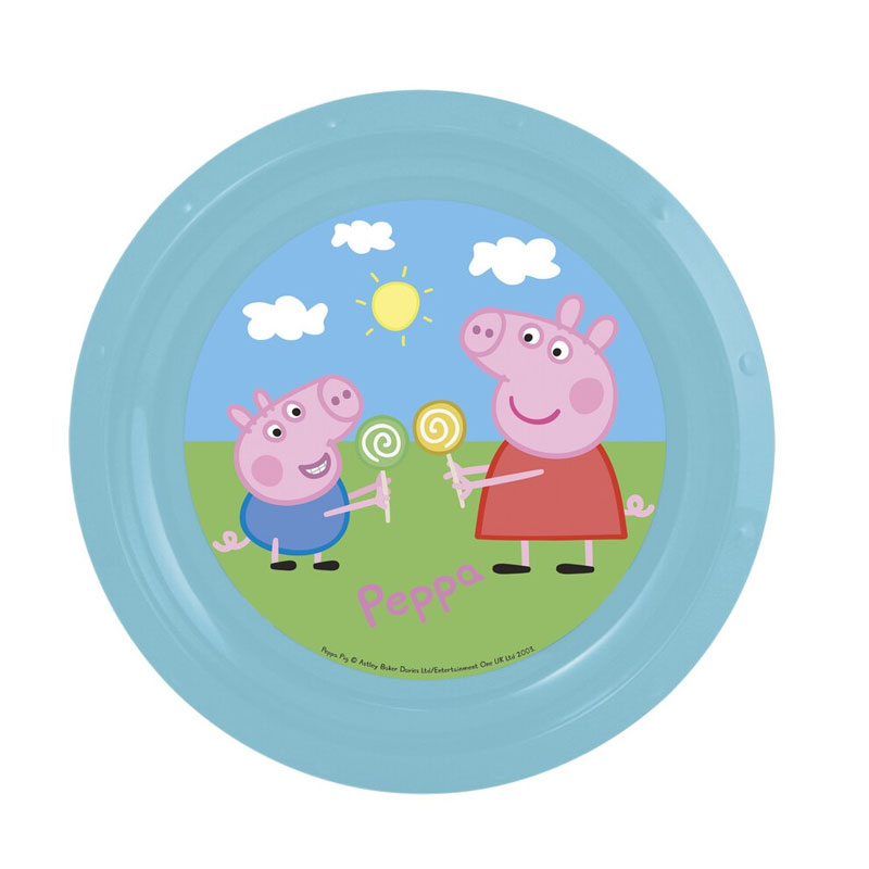 Plato plastico Peppa Pig azul Kilumio