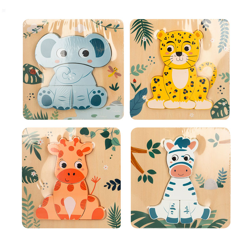 Kilumio Puzzle Madera Animales Puzzle 3D Madera Animales Zookabee