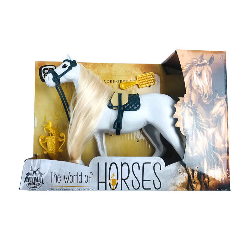 Juguete Caballo c/pelo The World of Horses CBtoys - blanco - Kilumio