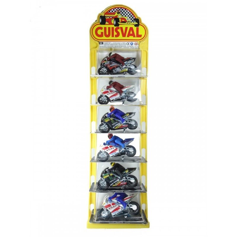 Expositor 6 motos de competición en metal de Guisval Fabricado en España