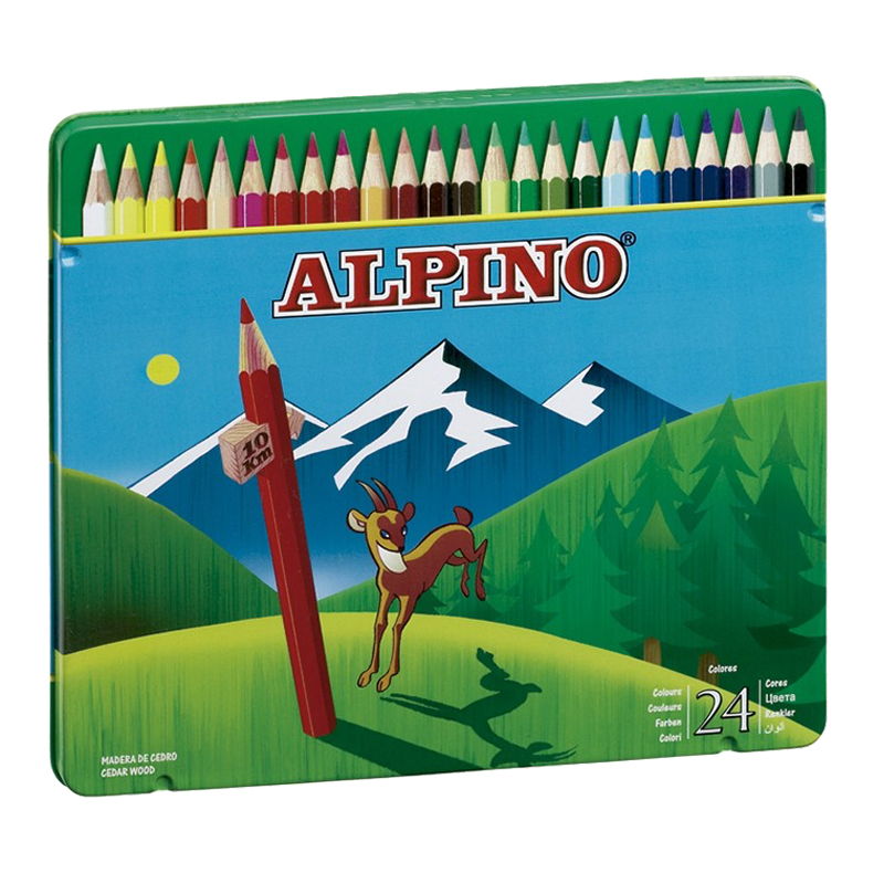 esposa inflación entonces Lápices Alpino 24 colores en caja metálica - Kilumio