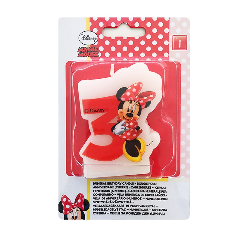 Vela Numero 3 Minnie Mouse Kilumio