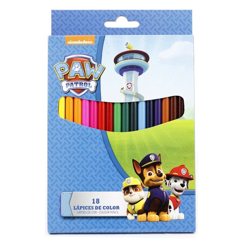 18 lápices de colores Paw Patrol (La Patrulla Canina) Kilumio