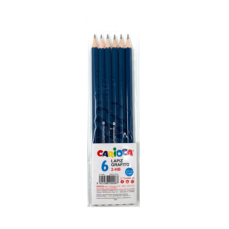 Set 6 lápices grafito 2HB Carioca - Kilumio