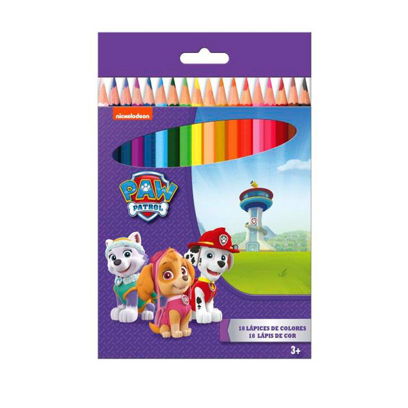 18 lápices de colores Paw Patrol Girls (La Patrulla Canina) Kilumio