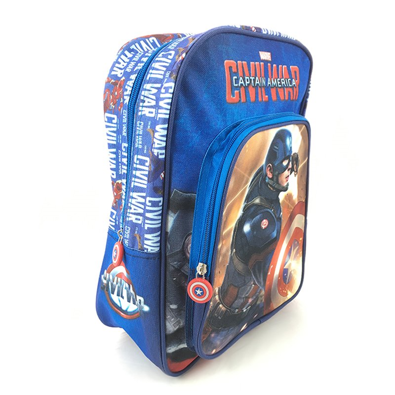 Mochila infantil 35cm bolsillo frontal Capitan America - Kilumio