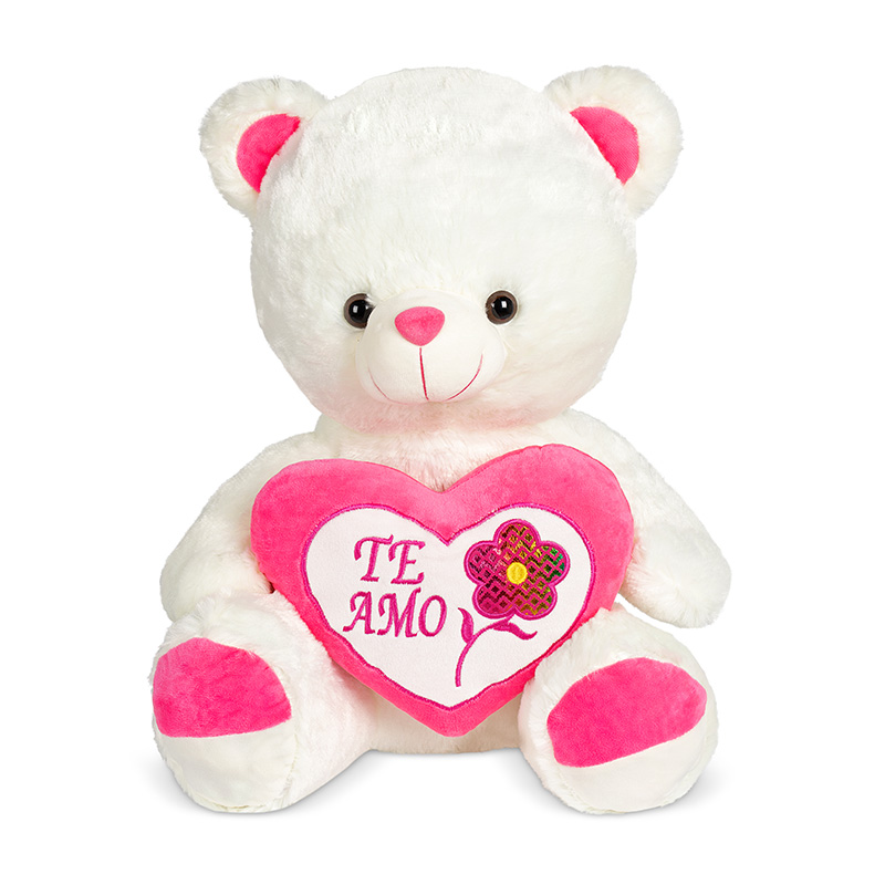 Peluche Oso c/corazón rosa Te amo 45cm Kilumio