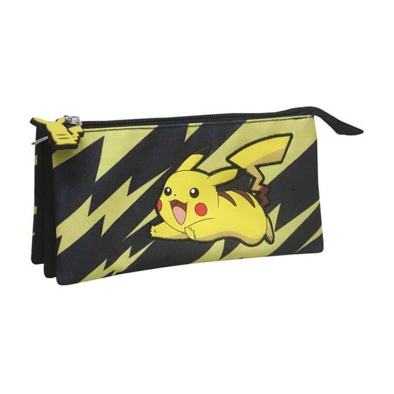 Estuche 3 compartimentos Pikachu -