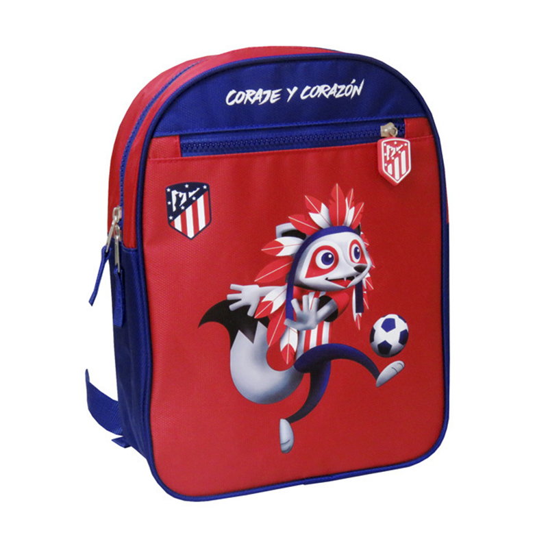 Mochila escolar 30cm Atlético de Madrid 2 cremalleras - Kilumio