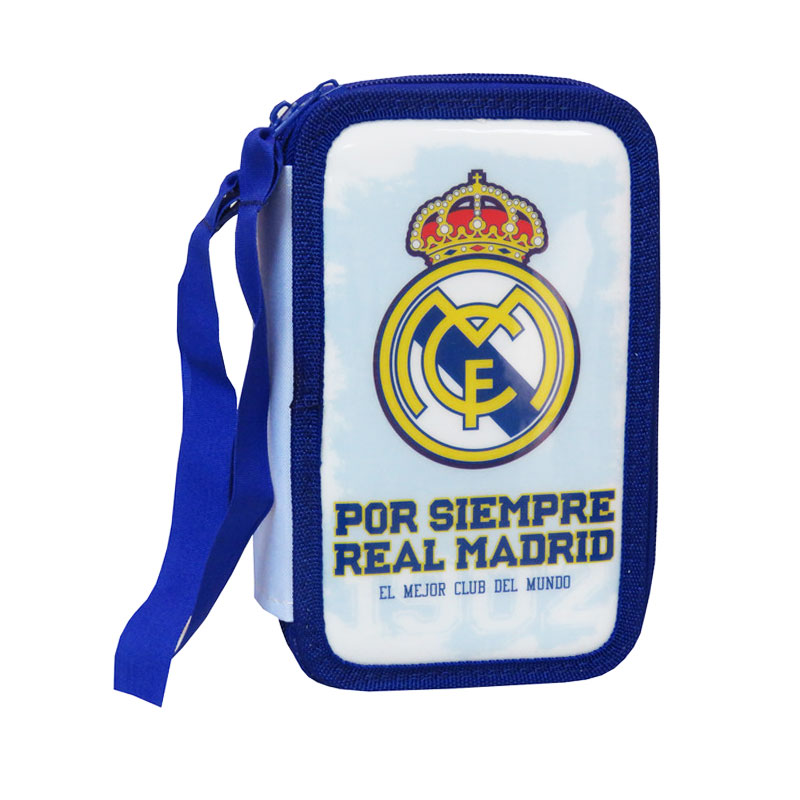 Estuche relleno 3 cremalleras Real Madrid F.C - Kilumio