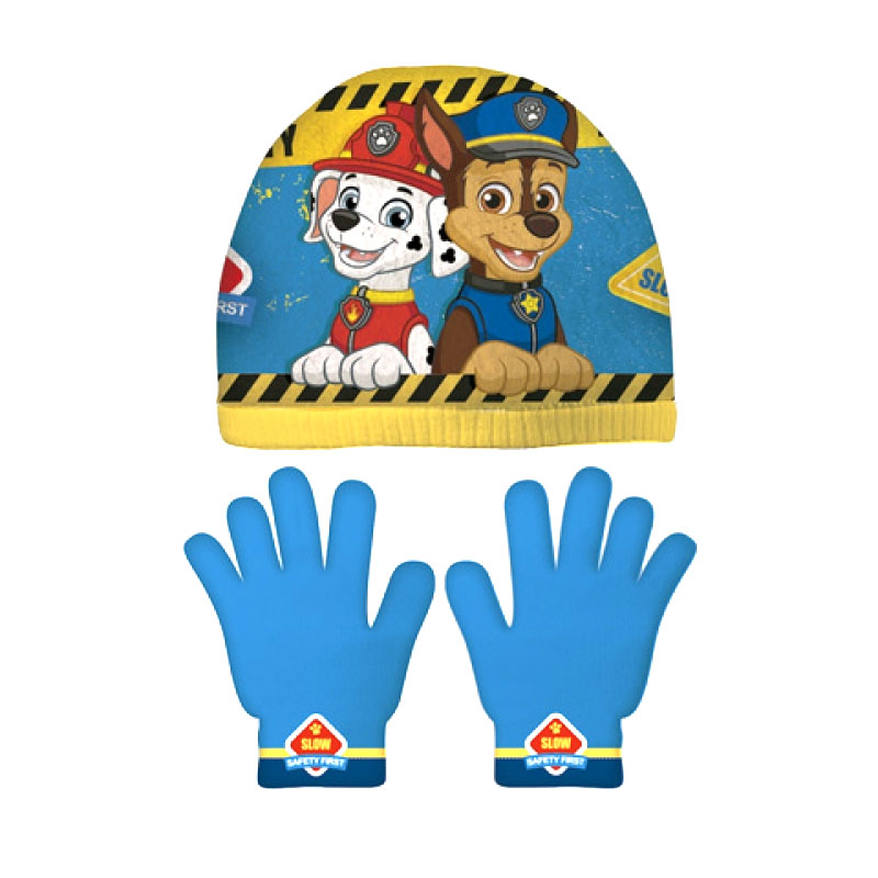 Gorro y Guantes para Niños Nickelodeon Paw Patrol Snowing Set de Bufanda