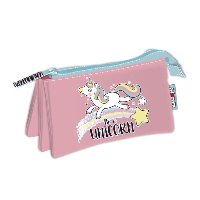 Estuche triple Unicornio 22x11cm Kilumio