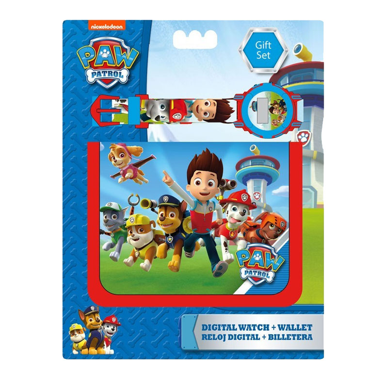 Set reloj digital y billetera de Paw Patrol (La Patrulla Canina) - Kilumio