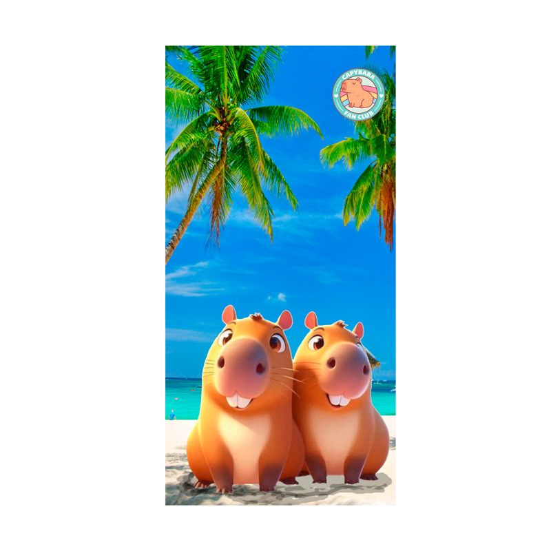 Toalla microfibra 70x140cm Capibara playero Kilumio