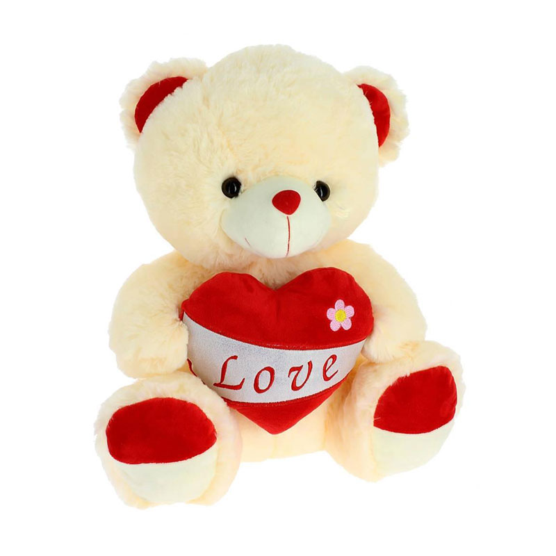 Corazón De Peluche Peluchería Color Rojo