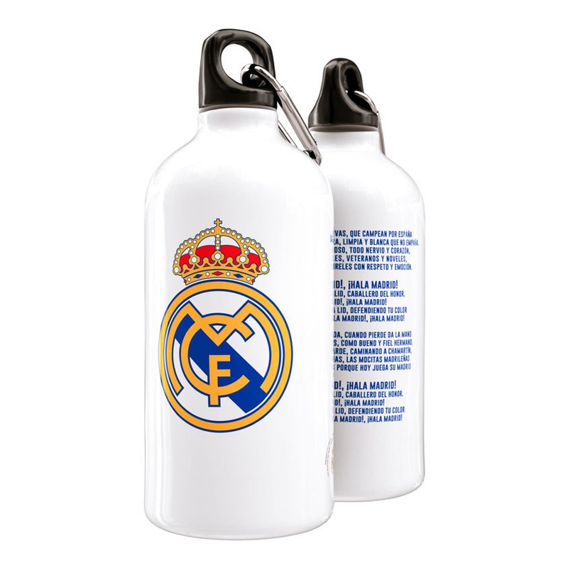 Botella aluminio con clip Real Madrid Himno Escudo - Kilumio