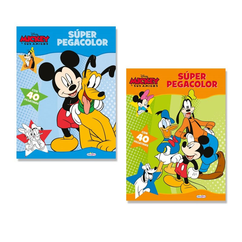 Libros Súper Pegacolor Mickey y sus amigos - Kilumio