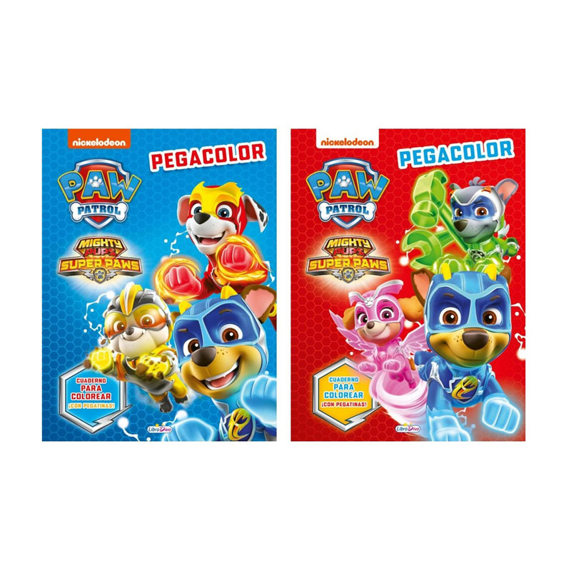Libros Super Pegacolor Paw Patrol Mighty Pups 21x28cm - Kilumio Libros Super Pegacolor Paw Patrol Mighty Pups 21x28cm - Kilumio