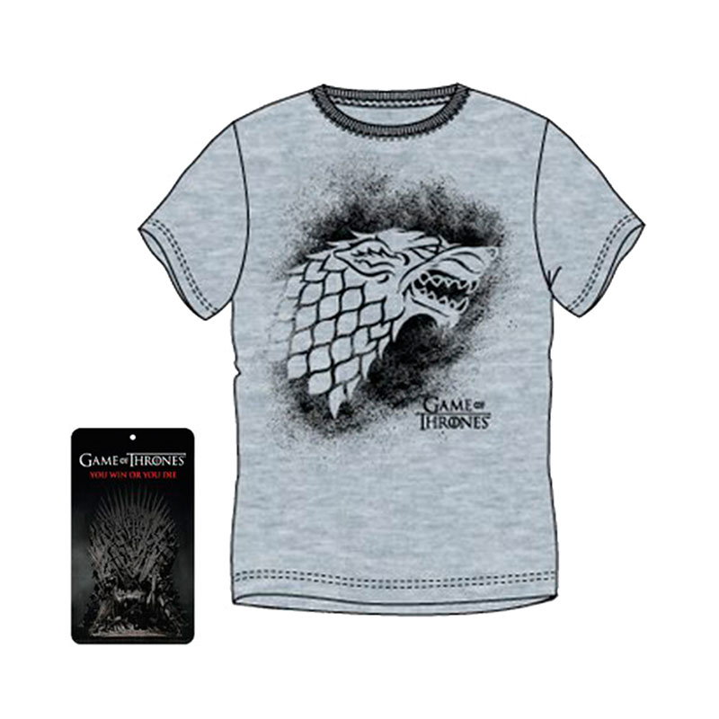Camiseta adulto Juego de Tronos Casa Stark color gris Kilumio