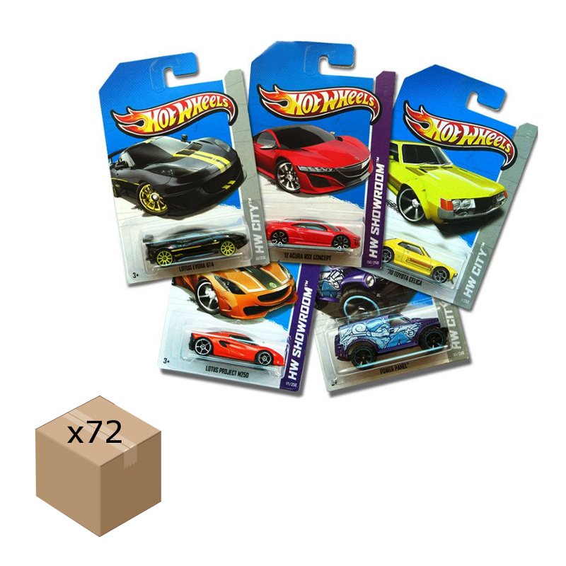 Caja de 72 coches Hot Wheels 1:64 modelos surtidos - Kilumio